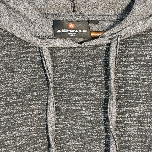 Airwalk Men's X-Large Long Sleeve Hoodie Henley Pullover Gray Black Colorblock‎ - Picture 4 of 7